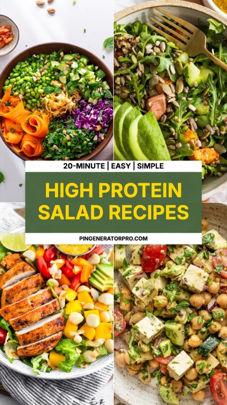 High Protein Salad Recipes Pin